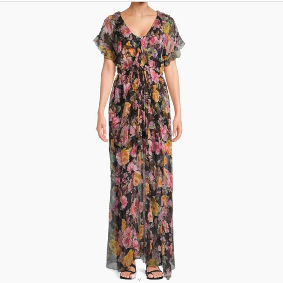 Johnny Was Jade Suri Ruffle Floral Silk Maxi Dress - Picture 5 of 10